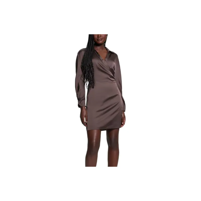 GUESS Long-Sleeved Dresses Women's Brown-0