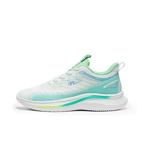 Warrior Breathable Height Increase Low Top Casual Running Shoes Womens White Dark Blue