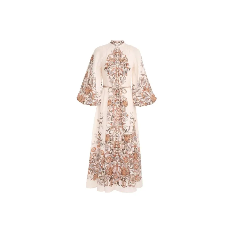 Zimmermann Long-Sleeved Dresses Women's Ivory White-0