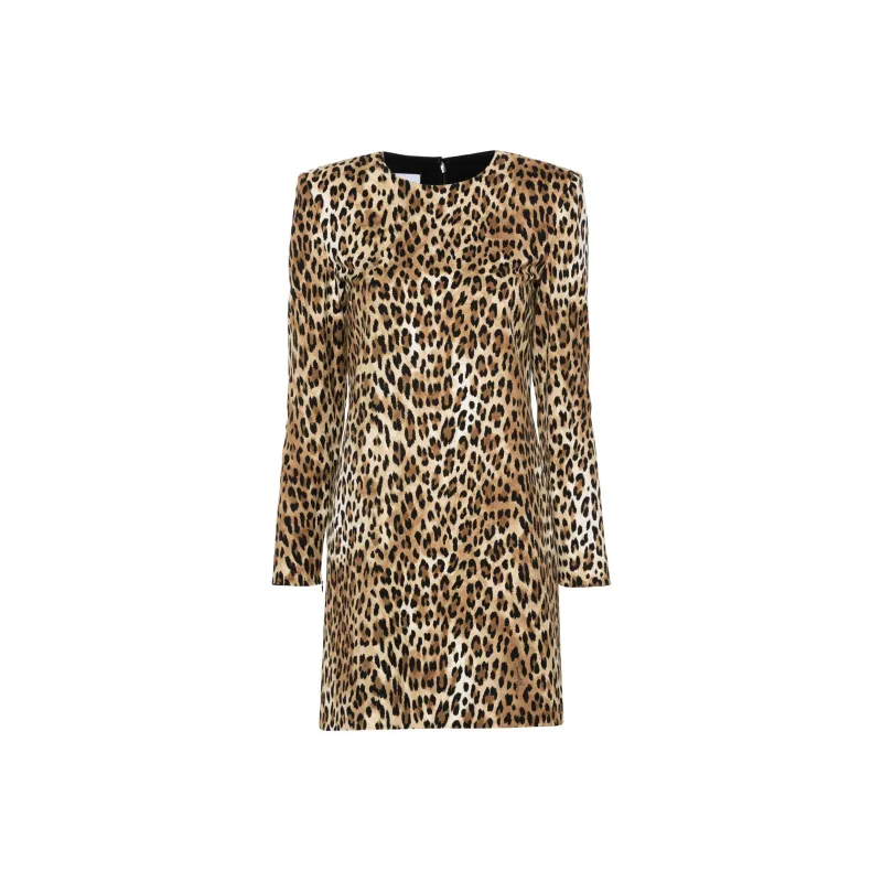 MOSCHINO Leopard Print Long Sleeve Dress-0