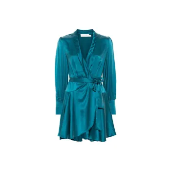 Zimmermann V Neck Wrapped Mini Dress