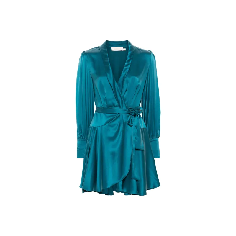 Zimmermann V Neck Wrapped Mini Dress-0