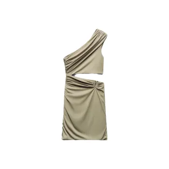 ZARA Sleeveless Dress Women's Olive Green