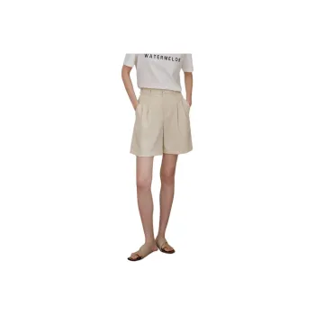 WHITEALLUSION Casual Shorts Women's Beige Apricot