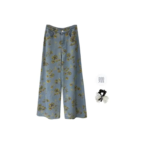 TUSHIFEI Jeans Women's Blue+Hair Tie Comes With