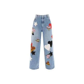 MARNI Heart-patch Straight-leg Trousers