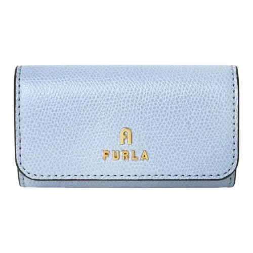 Furla Leather Key Pouch Women's Light Blue