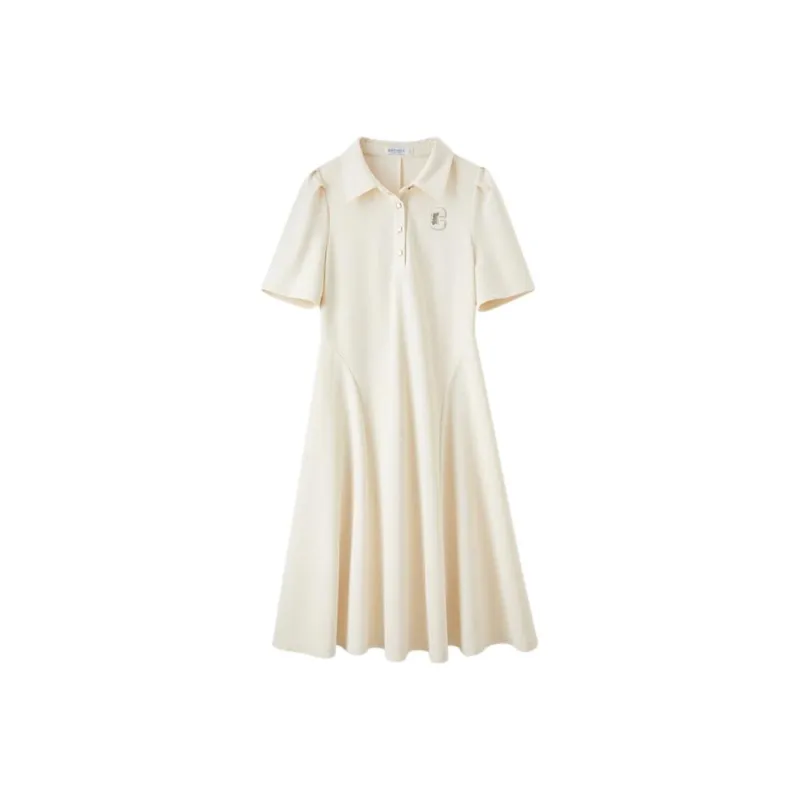 ABBY GODDESS Short Sleeved Dresses Women's Beige-0