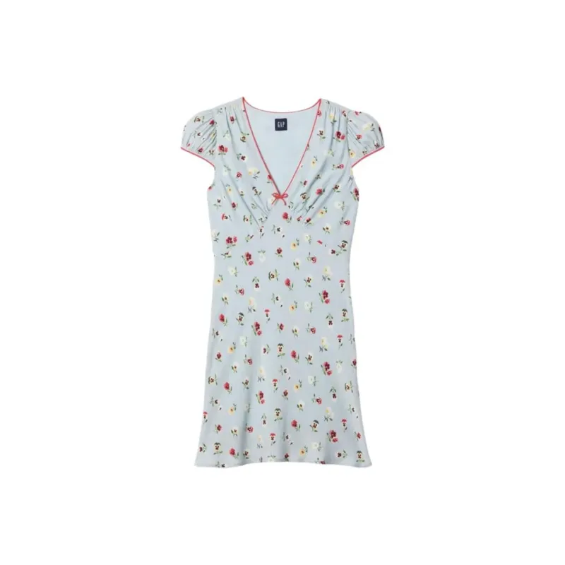 GAP X DÔEN Floral Mini Dress Dublin Blue Floral Print-0