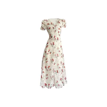 Mu Xiao Xin Short Sleeved Dress Women's Floral