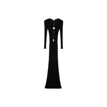 OFF-WHITE Cut-Out Long-Sleeved Knitted Dress