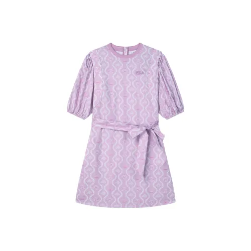 FILA Short Sleeved Dress Women's Fine Crape Myrtle Purple