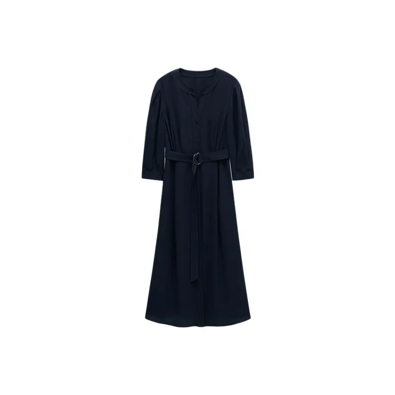 COVERINS Long Sleeved Dresses Women's Navy Blue-0