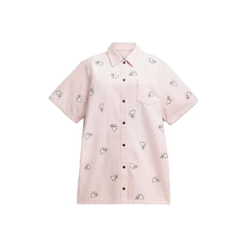 COACH Short-Sleeved Dresses Women's Pink-0