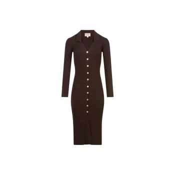 Rouje AURE DRESS Long-Sleeved Dresses Women's Brown