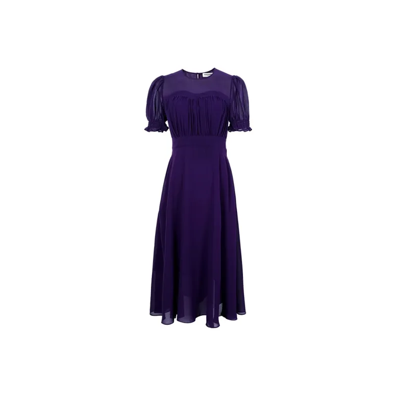 MISSSHINE Short Sleeved Dresses Women's Purple-0