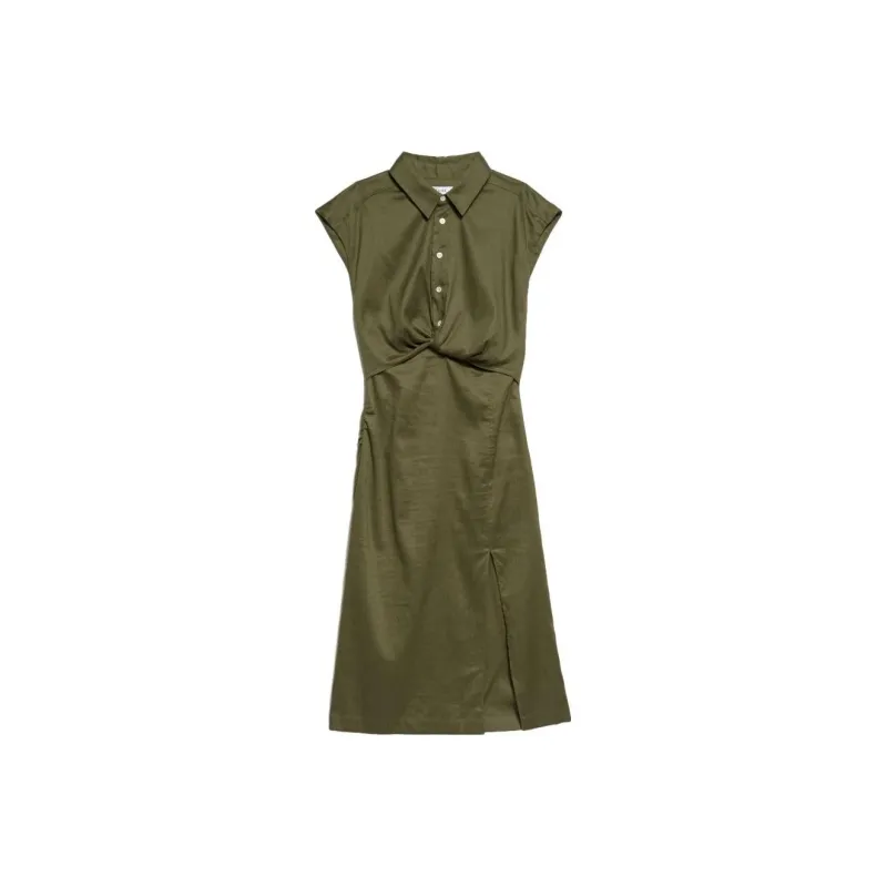 FRAME SS23 Short Sleeved Dress Women's Green-0