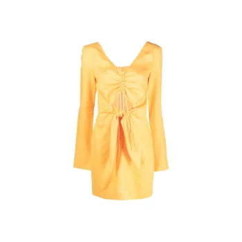 NANUSHKA Gilia Ruched Knot detail Minidress