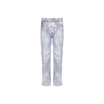 BALMAIN Palm Tree Denim Boyfriend Jeans
