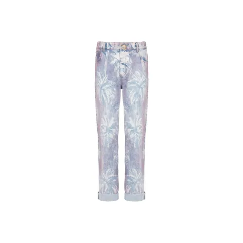 BALMAIN Palm Tree Denim Boyfriend Jeans