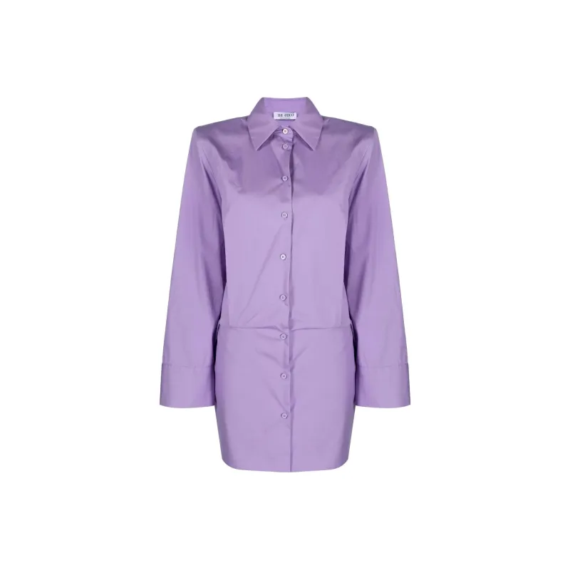 The Attico Collared Long-Sleeved Shirt Dress-0