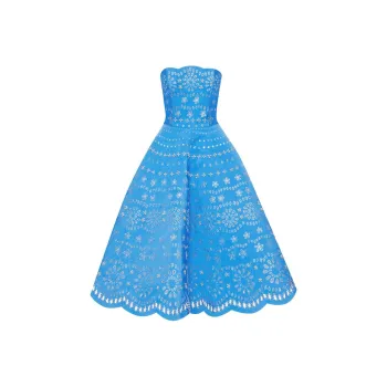 Oscar De La Renta Crystal-embellished Strapless Midi Dress