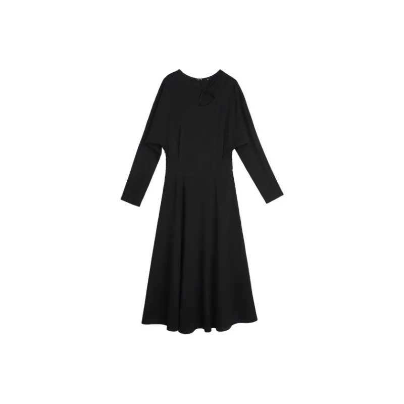 ELLE Long Sleeved Dress Women's Black-0