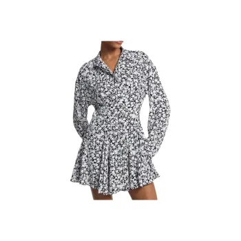 MICHAEL KORS Floral Print Satin Back Crepe Shirtdress