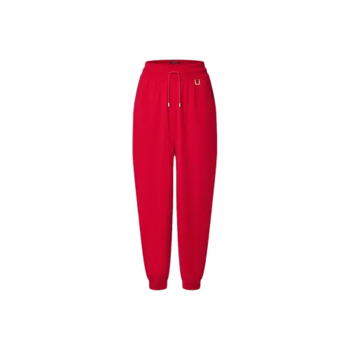 LOUIS VUITTON FW24 Knitted Sports Pants Women's Red