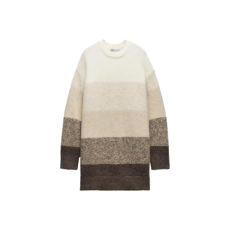 ZARA Long-Sleeved Dresses Women's Multicolor-0
