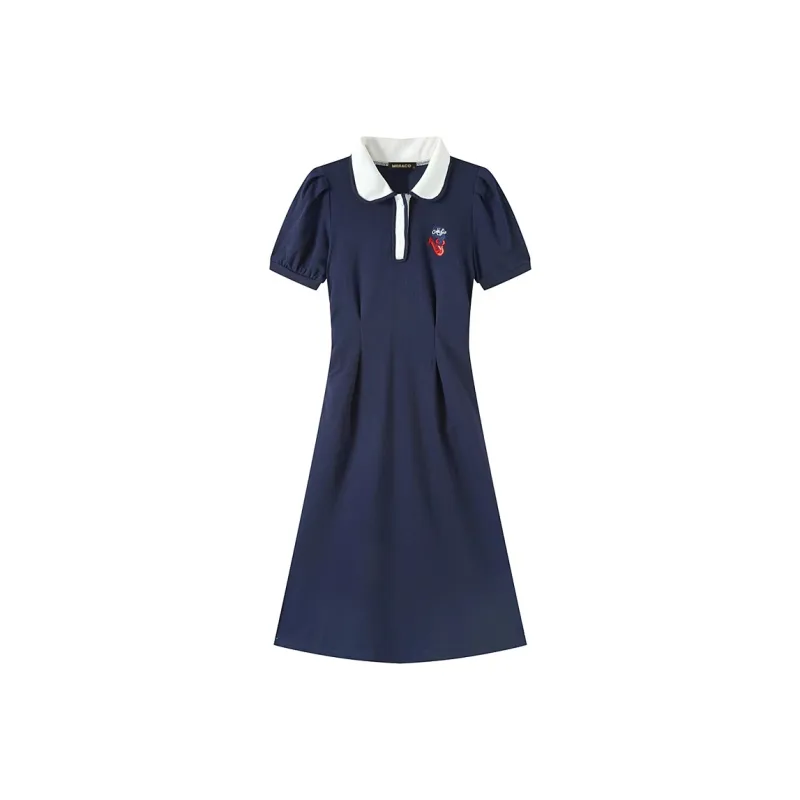 JOSR Short Sleeved Dresses Women's Navy Blue-0
