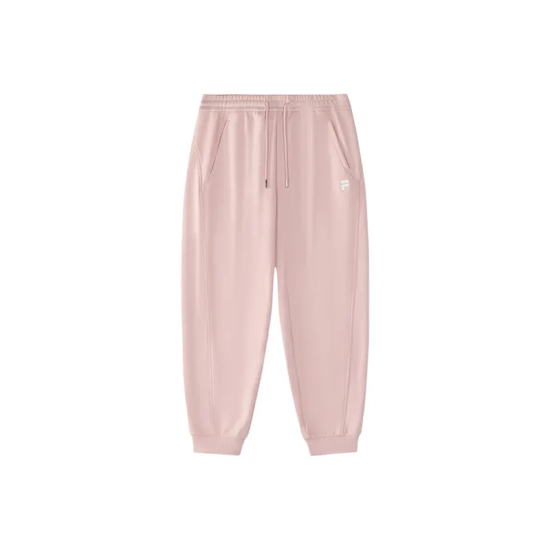 FILA FUSION Knitted Sports Pants Women's Red Pink-0
