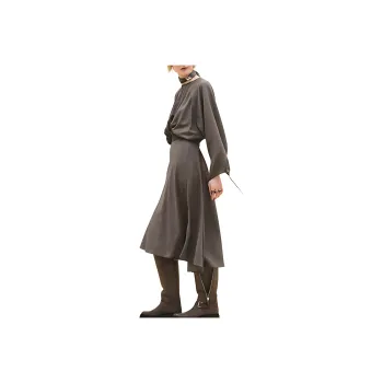 HERMES Long Sleeved Dress Women's Gray