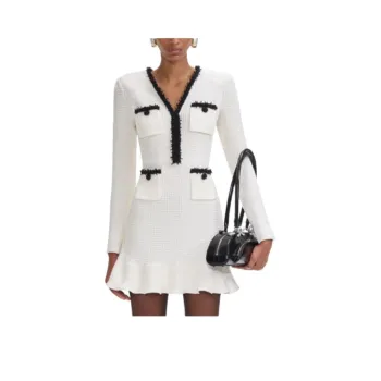 Self portrait Bead Detailed Long Sleeved Mini Dress