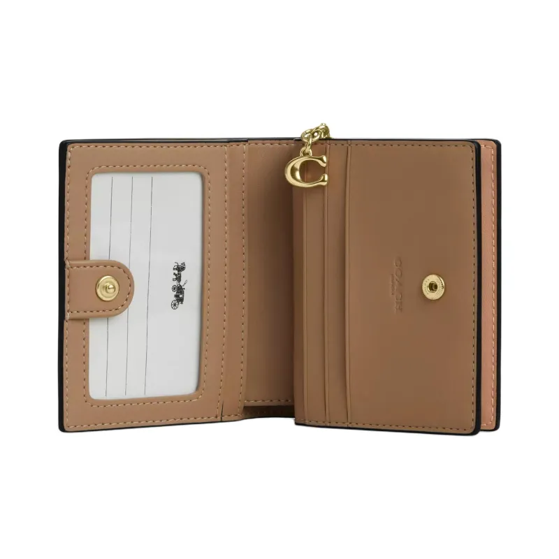 COACH Snap Wallet Canvas Wallet Mini Women's Brown-1