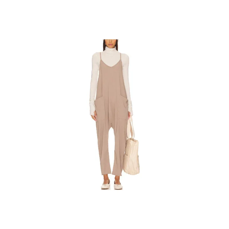 FREE PEOPLE Overalls Women's Light Coffee-0