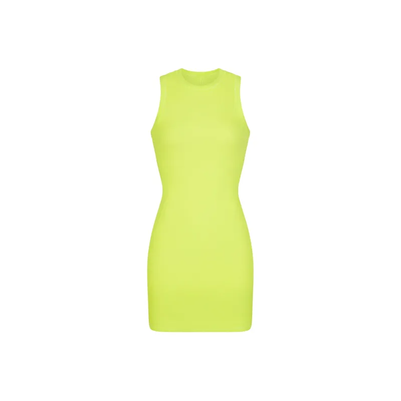SKIMS COTTON RIB TANK DRESS Sleeveless Dress Women's DAFFODIL/Daffodil-0