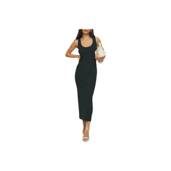 REFORMATION Bijou Knit Dress Sleeveless Dress Women's Black