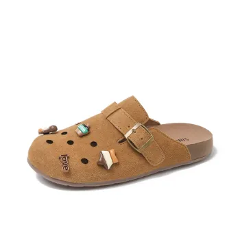 King Jinmai Rubber Sole Closed Toe Slippers Women's