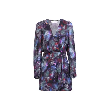 IRO NIGHT Chayton Graphic Print V-Neck Dress