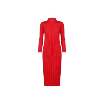 PLEATS PLEASE ISSEY MIYAKE FW24 Long-Sleeved Dresses Women's Red