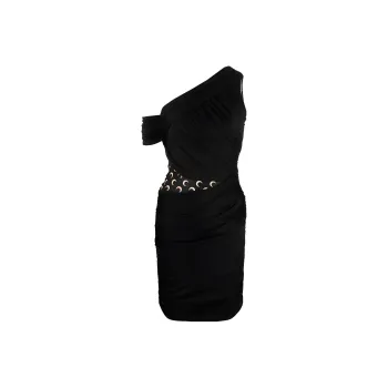 Marine Serre Crescent Detailed One Shoulder Dress