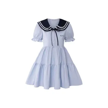 Lookinto Short Sleeved Dresses Women's Light Blue