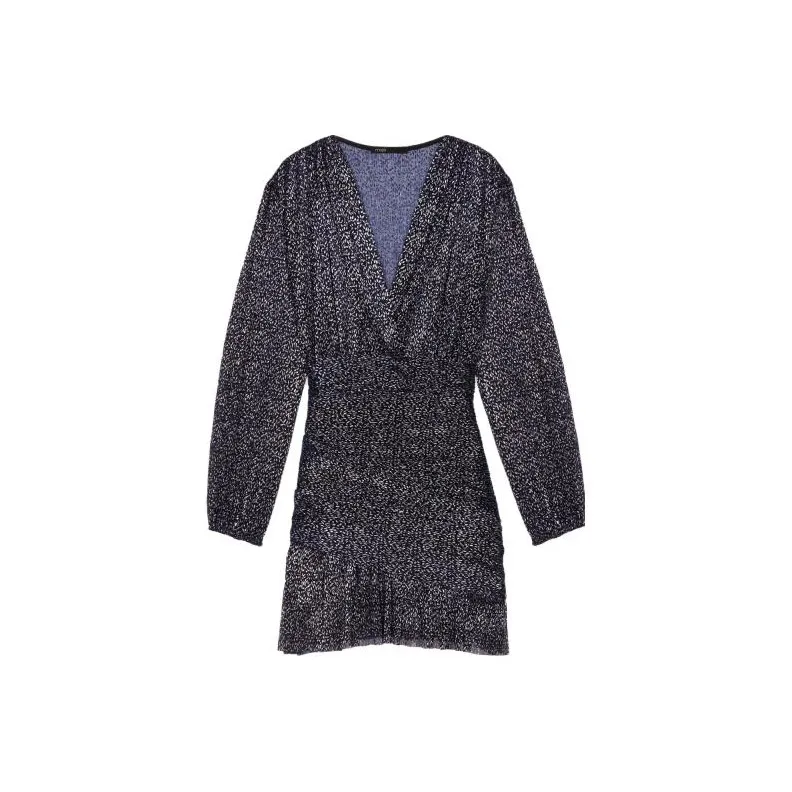 Maje Metallic threading Pleated Minidress-2