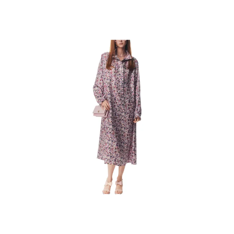 CHANEL 25P Spring Summer Preview Collection Long Sleeved Dresses Women's Ivory Purple Light Yellow Green-0