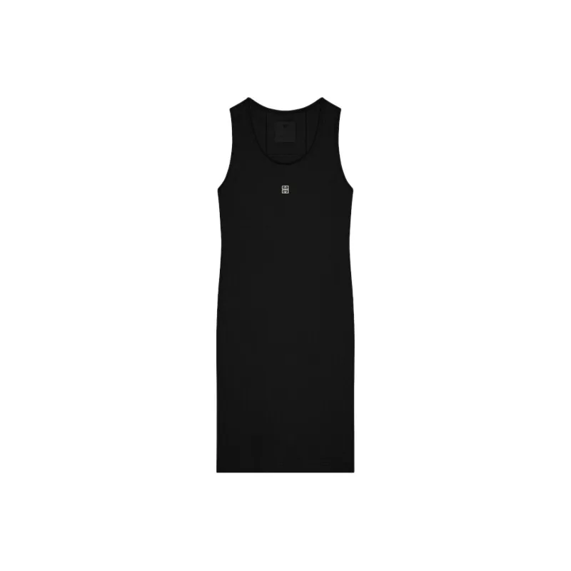 Givenchy 4G Plaque Ribbed Knit Tank Dress-0