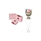 Gradient Pink Rose+Silver Necklace