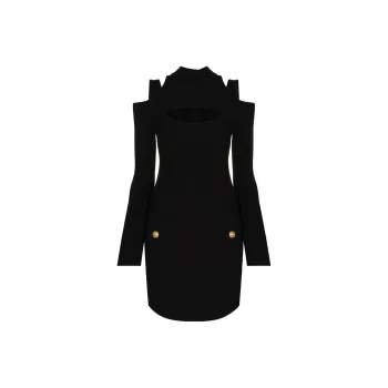 BALMAIN Cut out Long sleeve Minidress