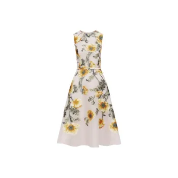 Oscar De La Renta Poppy Fil-coupé Midi Dress