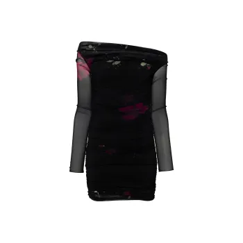 Blumarine Rose print Tulle Mini Dress